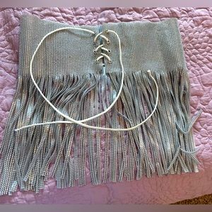 Tassel/Fringe rhinestone lace up belt